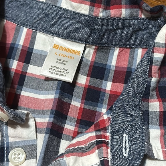 Gymboree Boys Plaid Button Front Shirt, Lg (10/12) - Picture 2 of 3